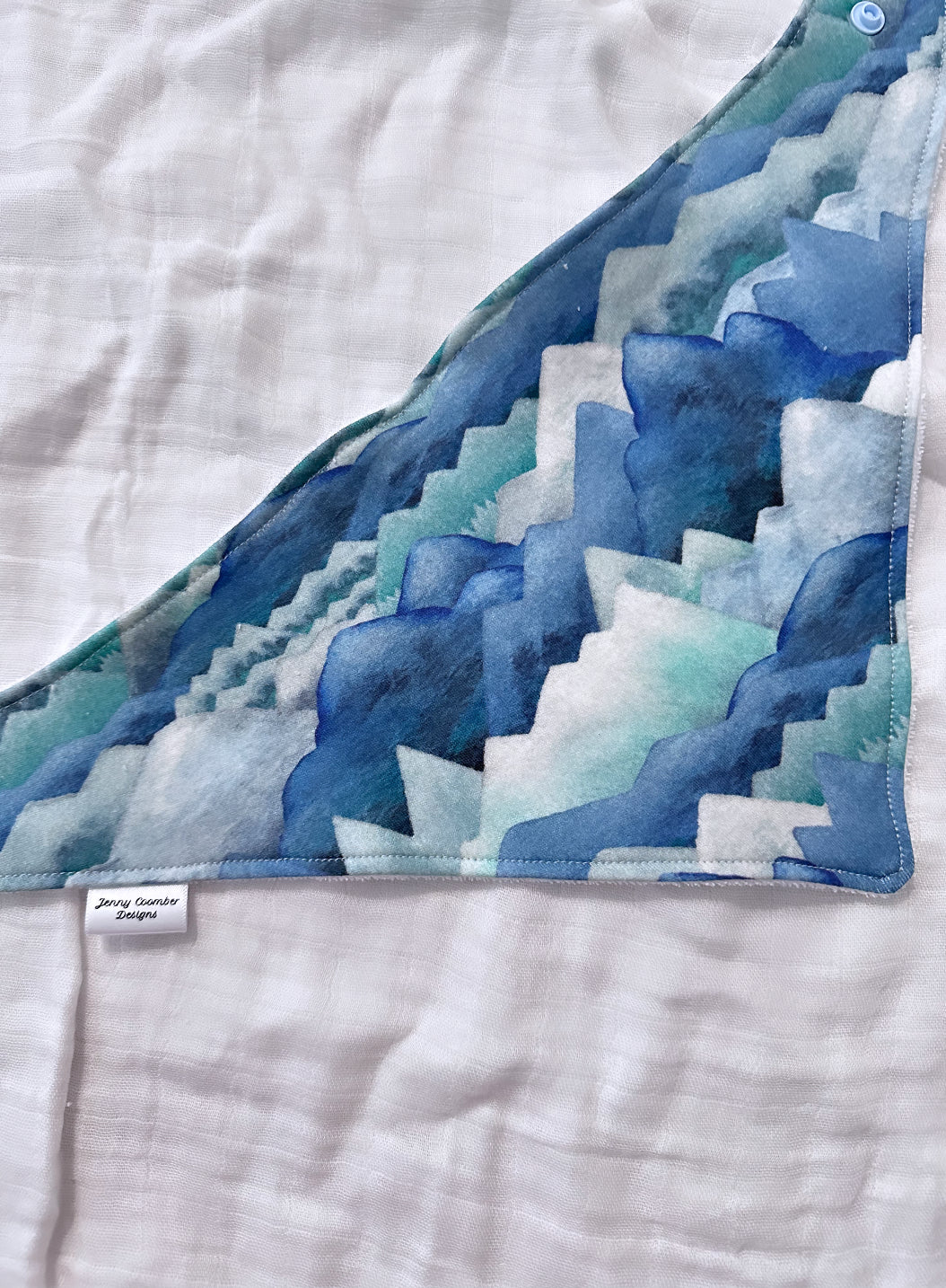 Watercolour mountains bandana bib