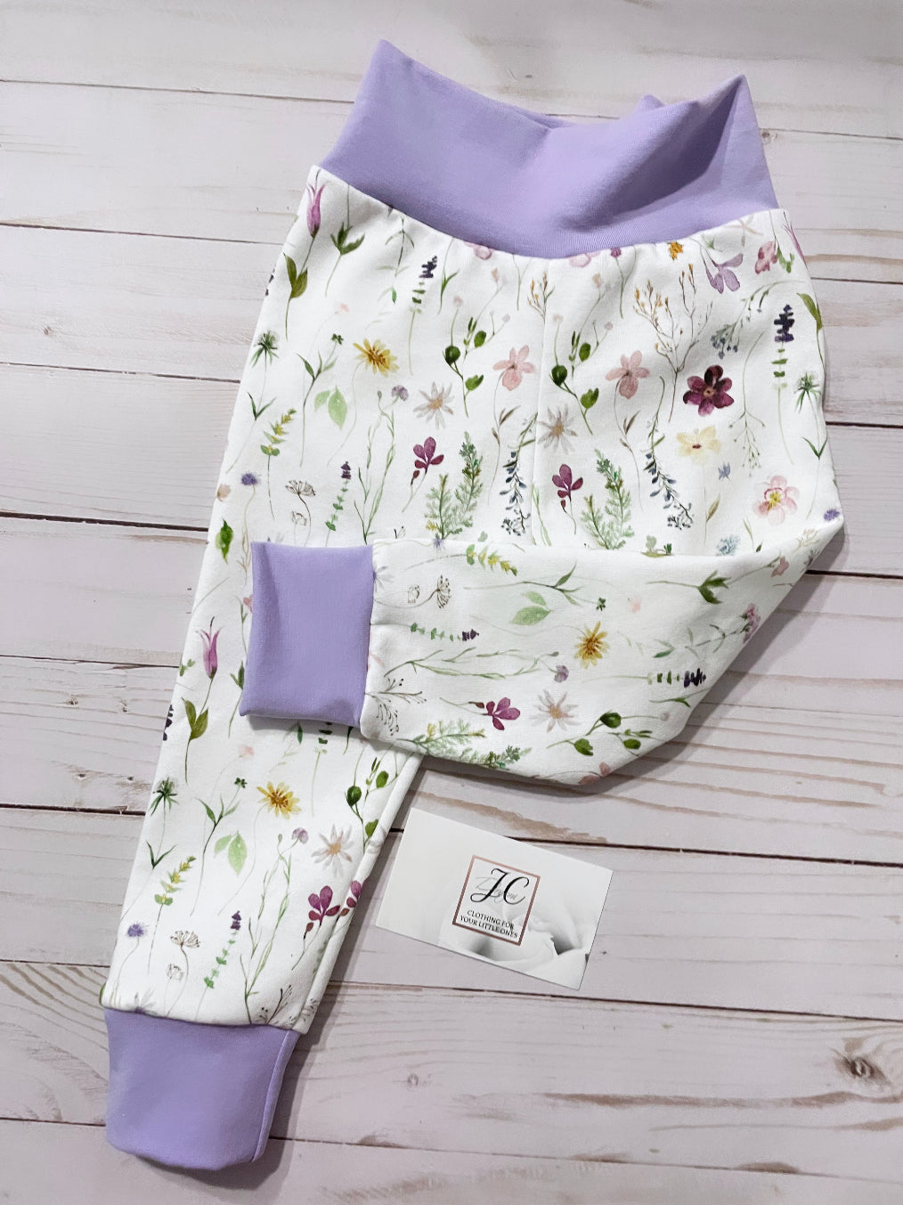 Purple wildflower leggings