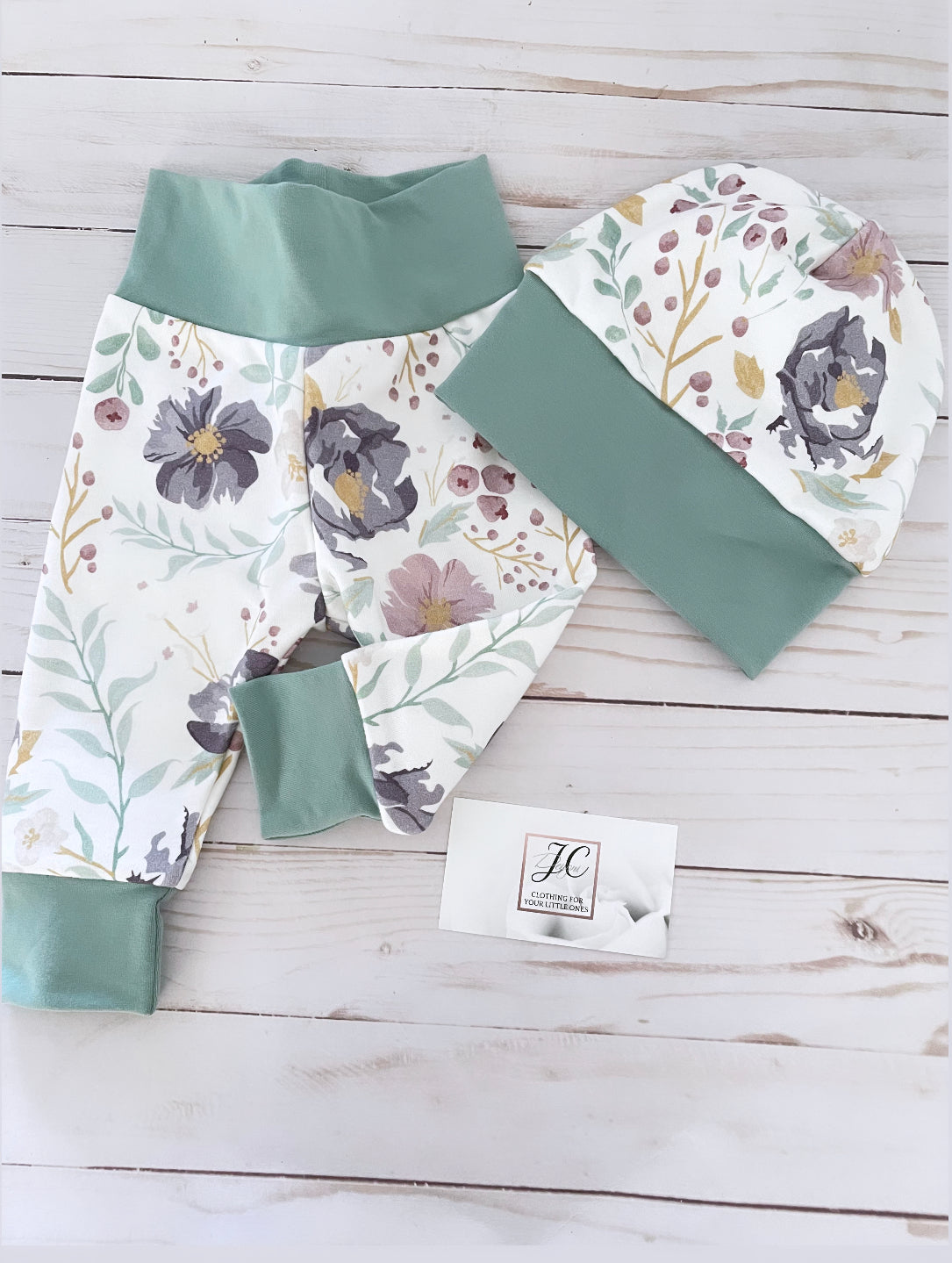 Watercolour purple floral baby outfit